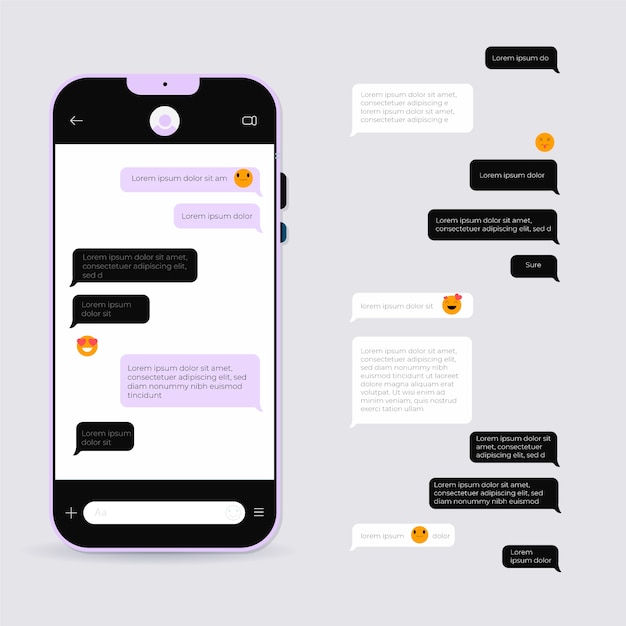 Free vector flat design of phone text bubble