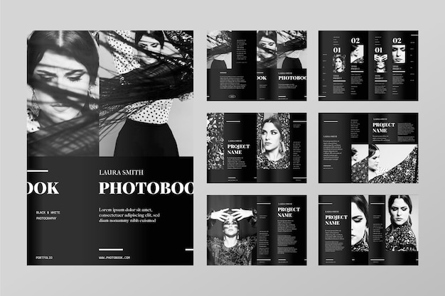 Vettore gratuito modello di fotolibro dal design piatto