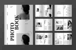 Vettore gratuito modello di fotolibro dal design piatto