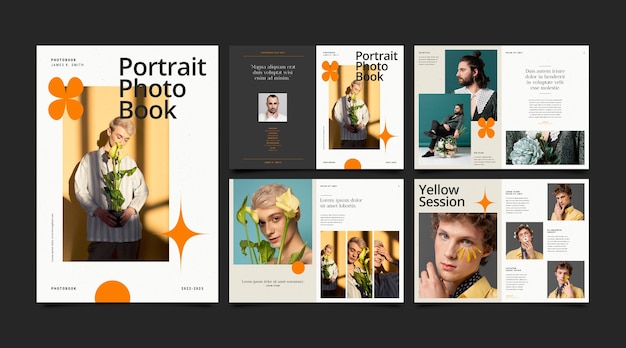 Modello di fotolibro dal design piatto