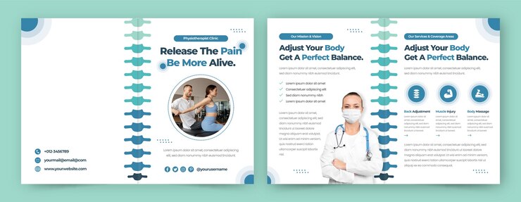 Free Vector flat design physiotherapist help brochure