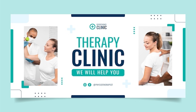 Free vector flat design physiotherapist help sale banner