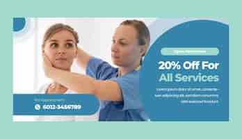 Free vector flat design physiotherapist help sale banner