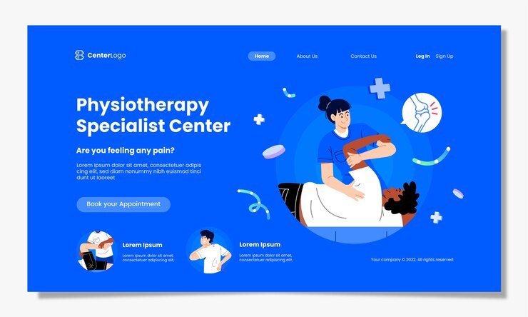 무료 Vector 평면 디자인 물리 치료사 방문 페이지