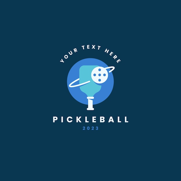 Flat design pickleball logo design