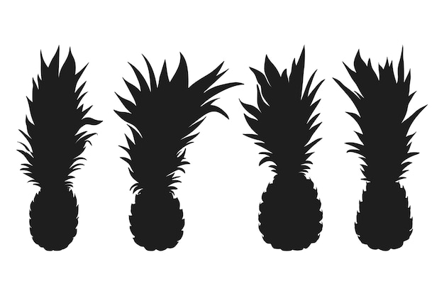 Flat design pineapple  silhouette