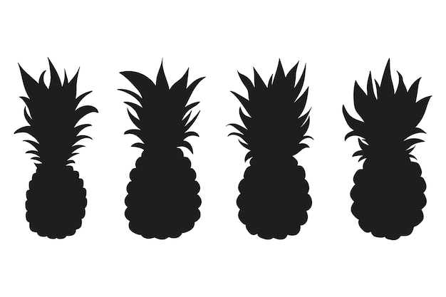 Flat design pineapple  silhouette