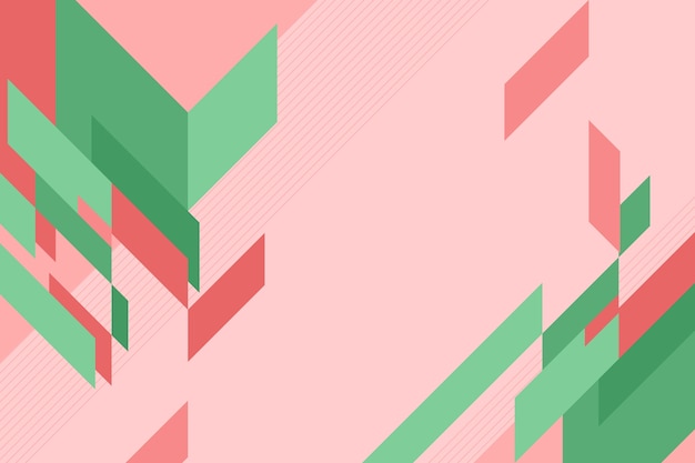 Flat design pink and green background