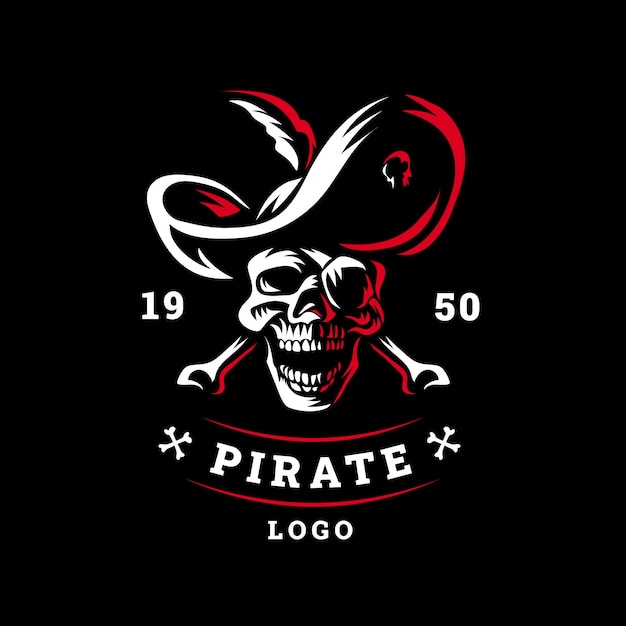 Logo pirata design piatto