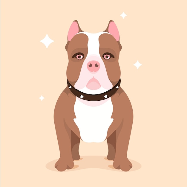 Flat design pitbull illustrated