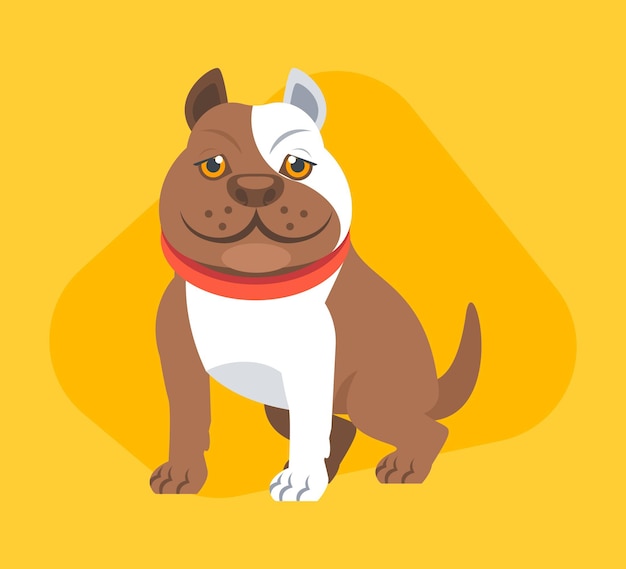 Flat design pitbull illustration