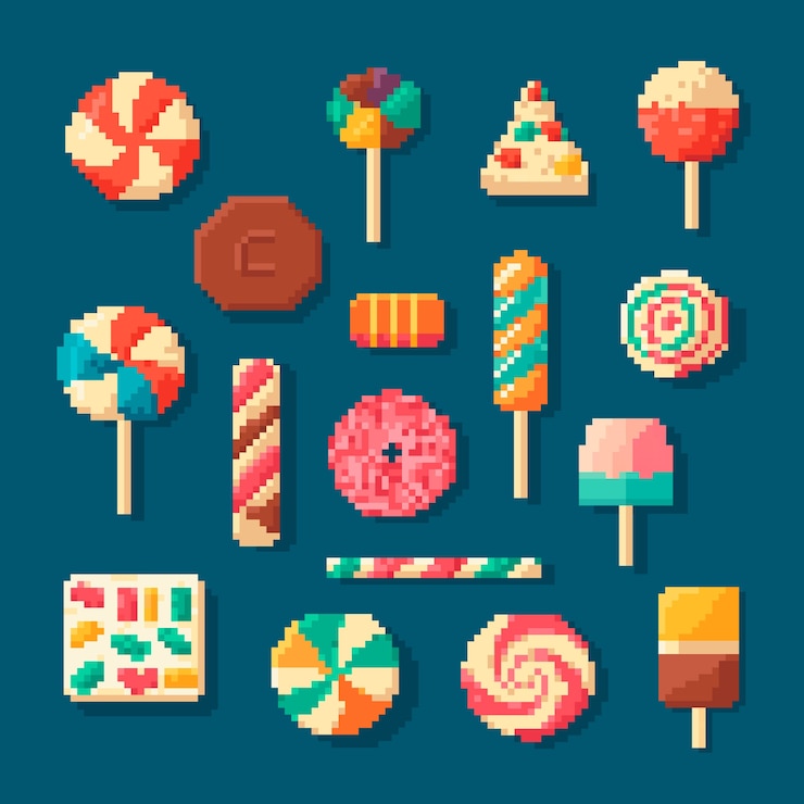 Free Vector flat design pixel art food illustration