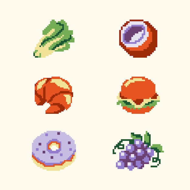 Free Pixel foods by ghostpixxells