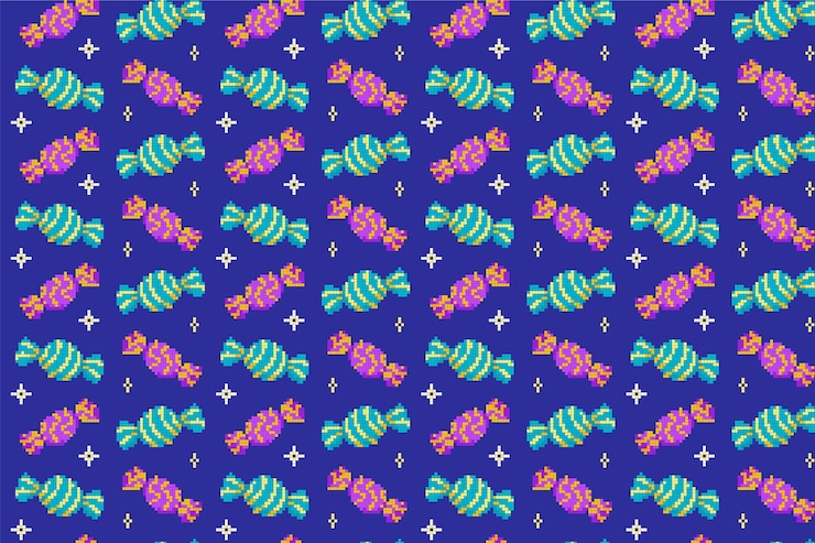 Free Vector flat design pixel pattern design