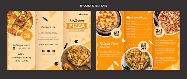 Flat design pizza brochure template