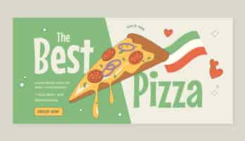 Free vector flat design pizza restaurant horizontal banner