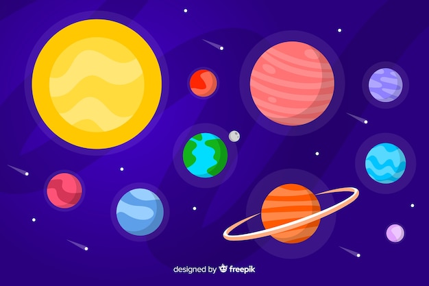 Flat design planet collection