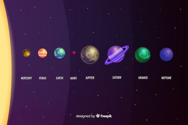 Free vector flat design of planet collection