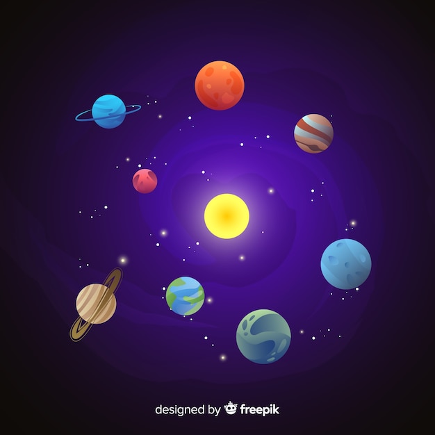 Flat design planet collection