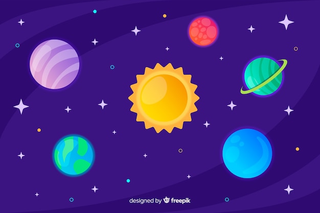 Free vector flat design planet collection