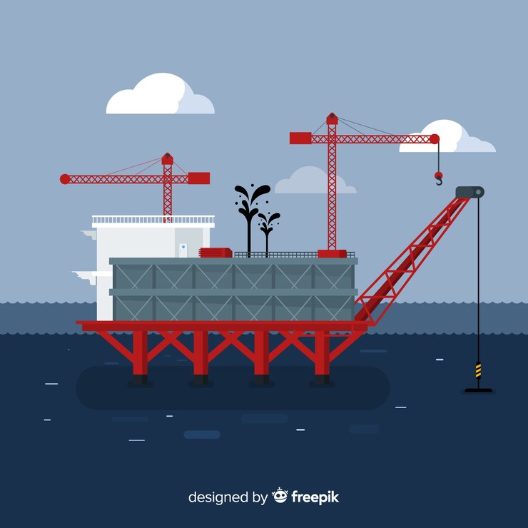 Free Vector flat design platform marine engineering concept