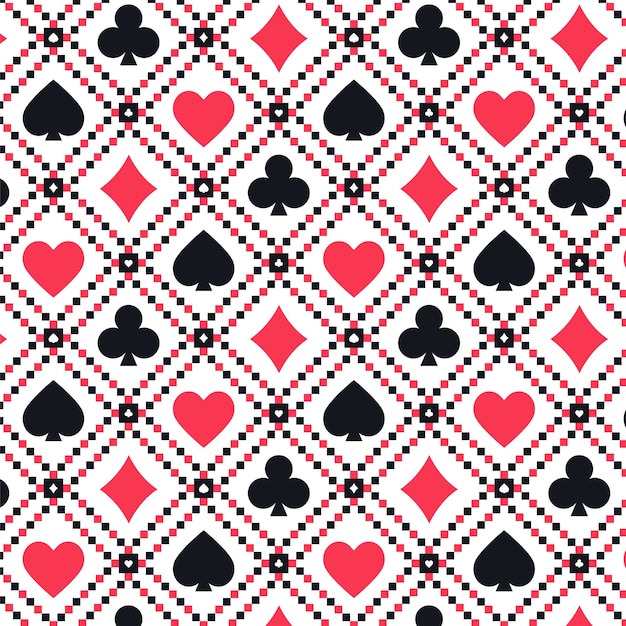 Free vector flat design playing cards pattern