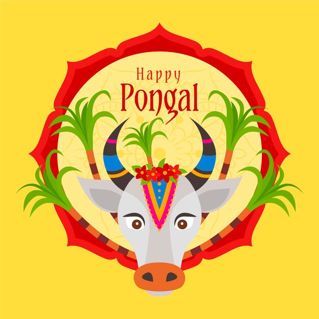 Free Vector | Hand drawn pongal festival