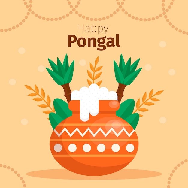 Flat design pongal festival