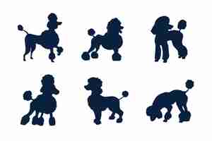 Free vector flat design poodle silhouette set