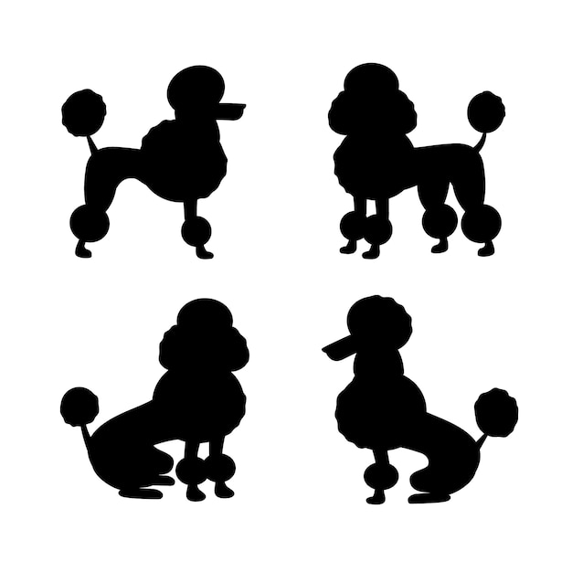 Free vector flat design poodle silhouette set