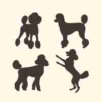 Free vector flat design poodle silhouette set