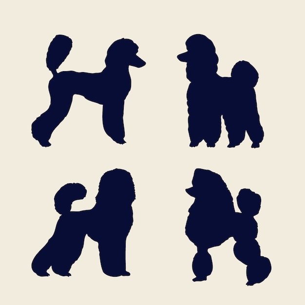 Free vector flat design poodle silhouette