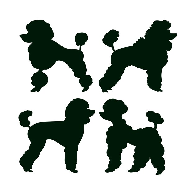 Flat design poodle silhouette