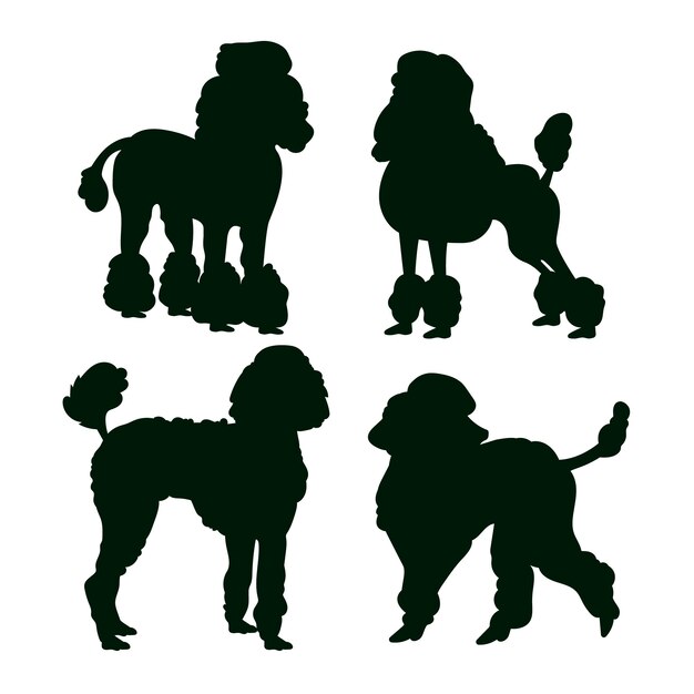 Flat design poodle silhouette