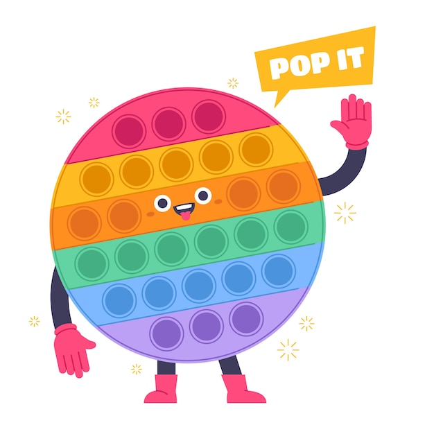 Flat design pop it toy illustration