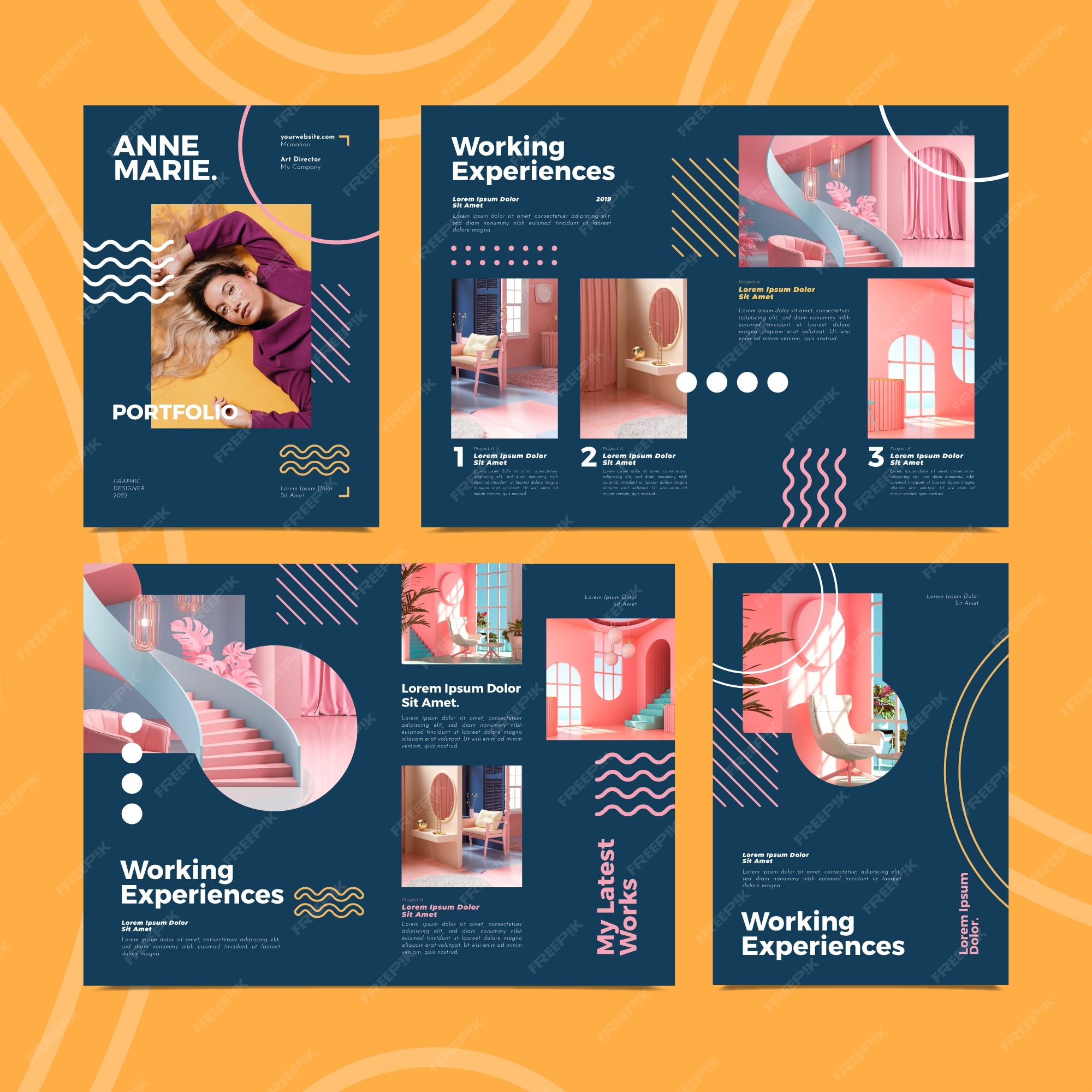 free-vector-gradient-interview-portfolio-template