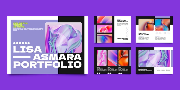 Free Vector flat design  portfolio template