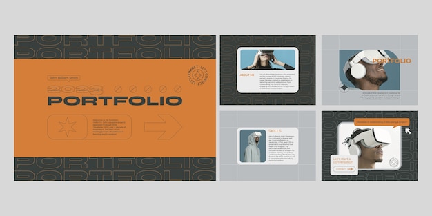 Flat design portfolio template