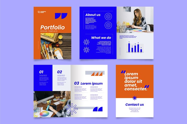 Free Vector flat design portfolio template