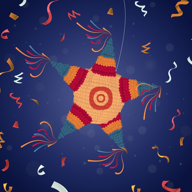 Free vector flat design posada pinata illustrated