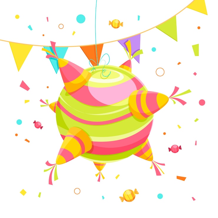 Free Vector flat design posada pinata