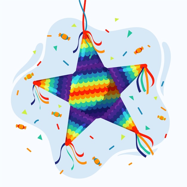 Flat design posada pinata