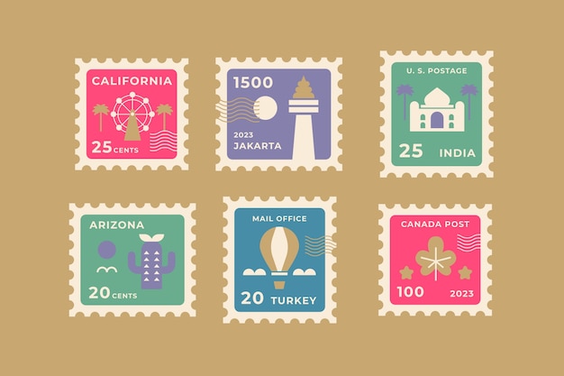 Free vector flat design postage stamp