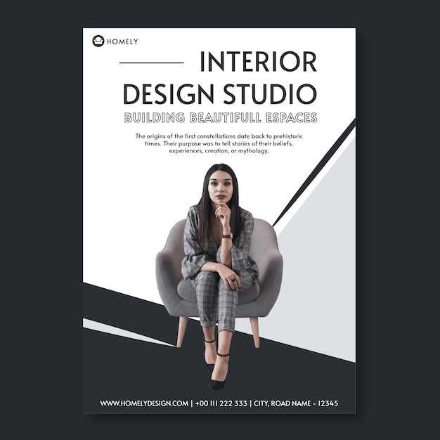 Flat design poster template