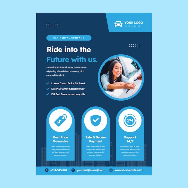 Flat design poster template
