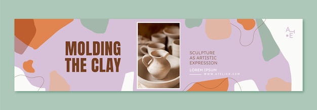 Flat design pottery atelier twitch banner