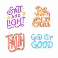 Free vector flat design pray lettering collection