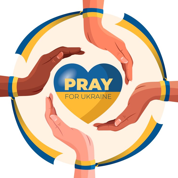Free Vector flat design pray for ukraine illustration