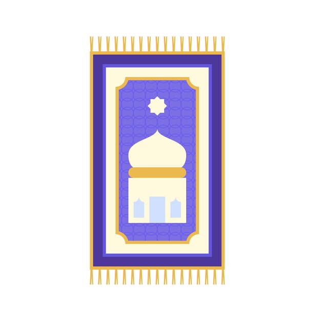 Flat design prayer mat illustration