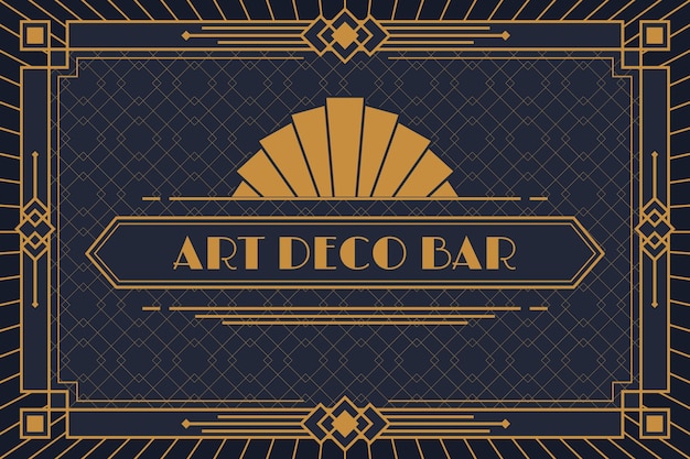 Free vector flat design premium art deco background